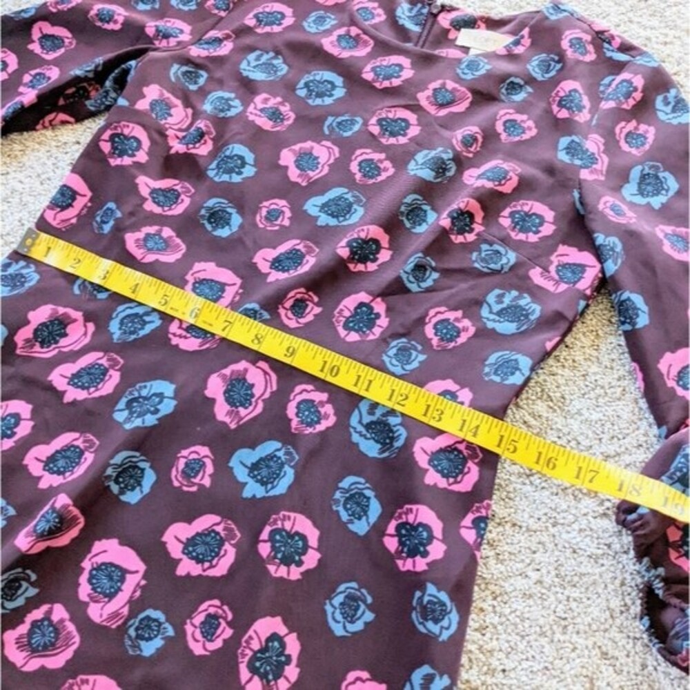 Ann Taylor Loft Outlet Floral Long Sleeve Dress 4 - Picture 9 of 12